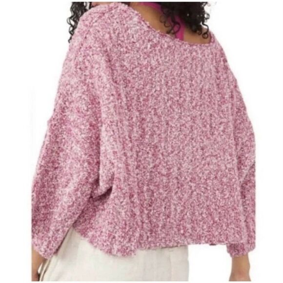 Free People Good Day Cropped Pullover Sweater Pink Small S - Picture 5 of 5